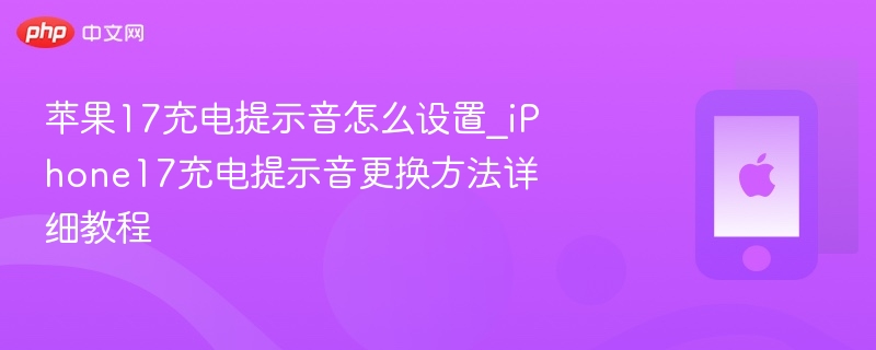 苹果17充电提示音怎么设置_iphone17充电提示音更换方法详细教程 - 乐哥常识网