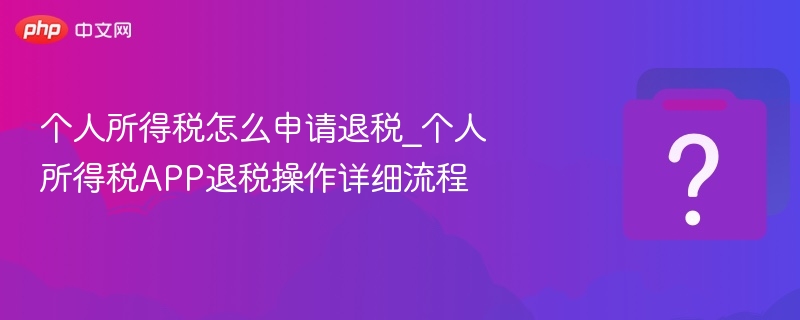 个人所得税怎么申请退税_个人所得税app退税操作详细流程 - 乐哥常识网