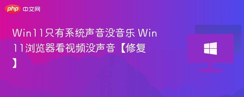 win11只有系统声音没音乐 win11浏览器看视频没声音【修复】 - 乐哥常识网