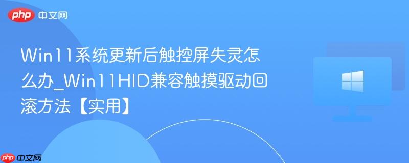 win11系统更新后触控屏失灵怎么办_win11hid兼容触摸驱动回滚方法【实用】