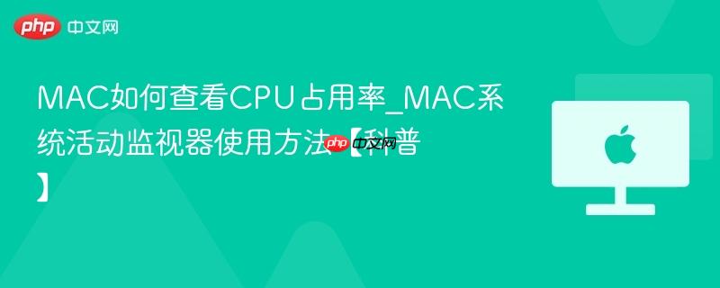 mac如何查看cpu占用率_mac系统活动监视器使用方法【科普】