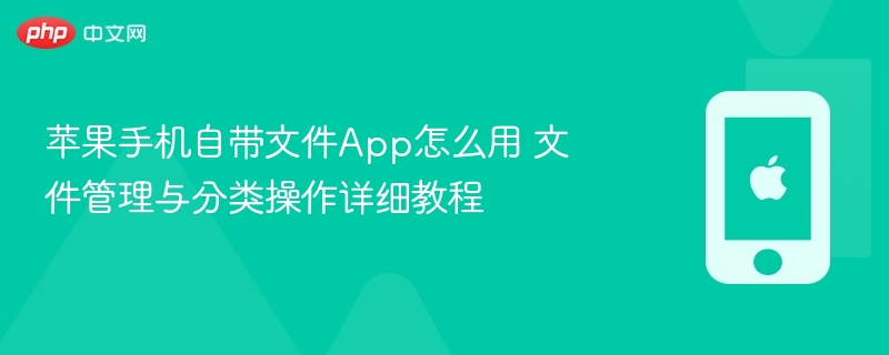 苹果手机自带文件app怎么用 文件管理与分类操作详细教程 - 乐哥常识网