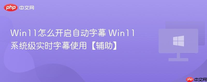 win11怎么开启自动字幕 win11系统级实时字幕使用【辅助】