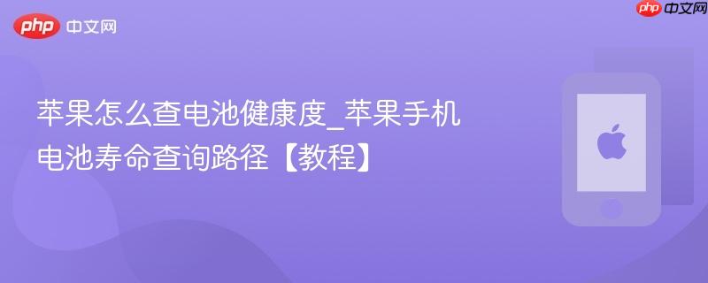 苹果怎么查电池健康度_苹果手机电池寿命查询路径【教程】