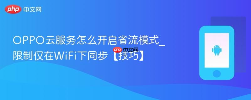 oppo云服务怎么开启省流模式_限制仅在wifi下同步【技巧】