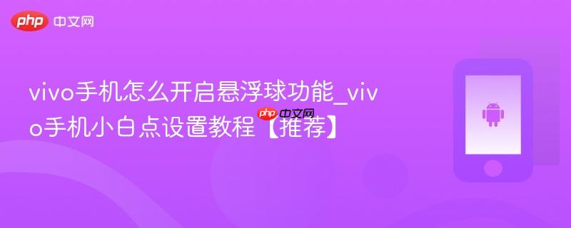 vivo手机怎么开启悬浮球功能_vivo手机小白点设置教程【推荐】