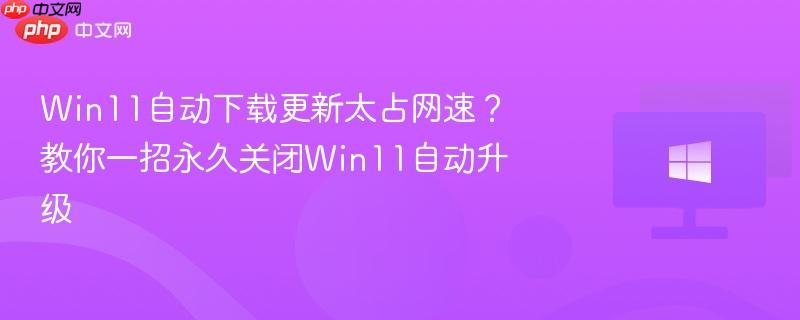 win11自动下载更新太占网速？教你一招永久关闭win11自动升级