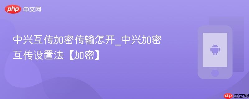 中兴互传加密传输怎开_中兴加密互传设置法【加密】