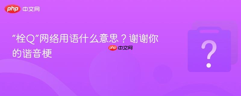 “栓q”网络用语什么意思？谢谢你的谐音梗