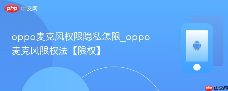 oppo麦克风权限隐私怎限_oppo麦克风限权法【限权】