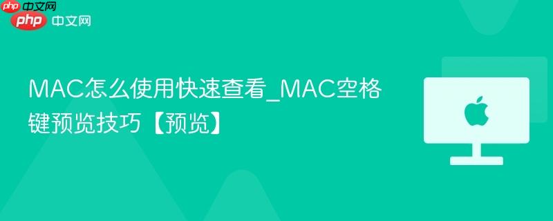 mac怎么使用快速查看_mac空格键预览技巧【预览】