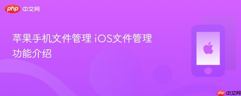 苹果手机文件管理 ios文件管理功能介绍