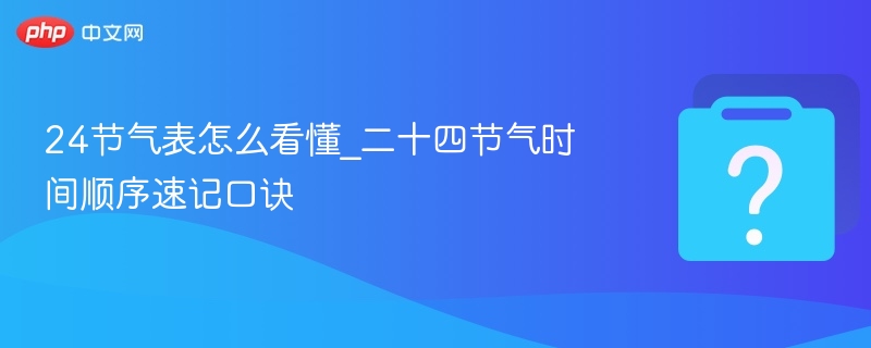 24节气表怎么看懂_二十四节气时间顺序速记口诀 - 乐哥常识网