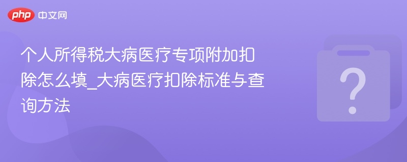 个人所得税大病医疗专项附加扣除怎么填_大病医疗扣除标准与查询方法 - 乐哥常识网