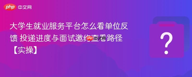 大学生就业服务平台怎么看单位反馈 投递进度与面试邀约查看路径【实操】