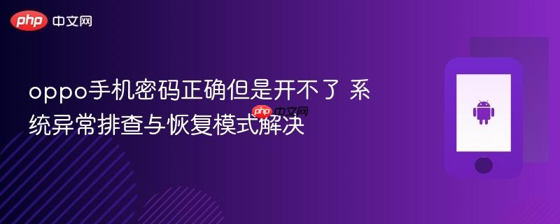 oppo手机密码正确但是开不了 系统异常排查与恢复模式解决