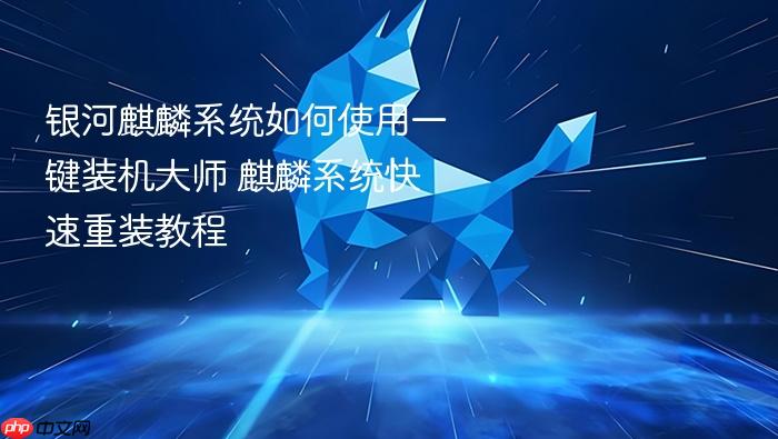 银河麒麟系统如何使用一键装机大师 麒麟系统快速重装教程