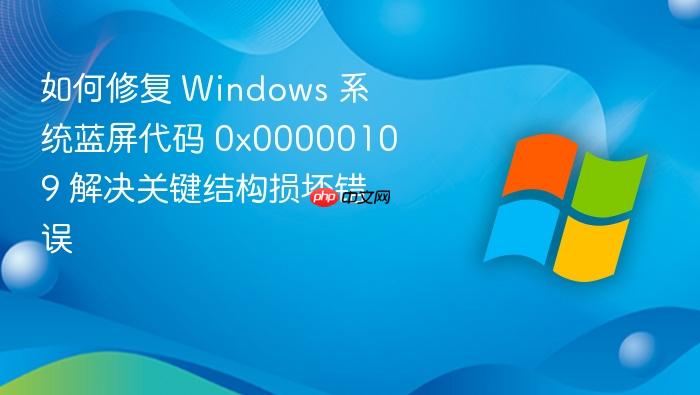 如何修复 windows 系统蓝屏代码 0x00000109 解决关键结构损坏错误