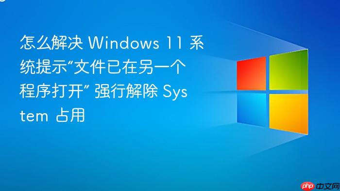 怎么解决 windows 11 系统提示“文件已在另一个程序打开” 强行解除 system 占用