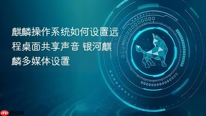 麒麟操作系统如何设置远程桌面共享声音 银河麒麟多媒体设置