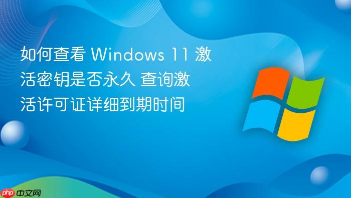 如何查看 windows 11 激活密钥是否永久 查询激活许可证详细到期时间