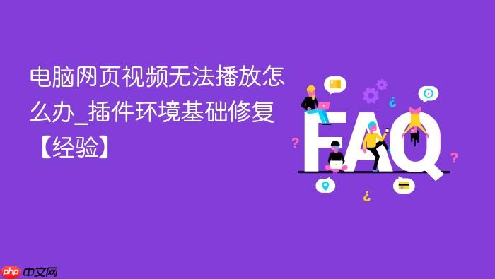 电脑网页视频无法播放怎么办_插件环境基础修复【经验】