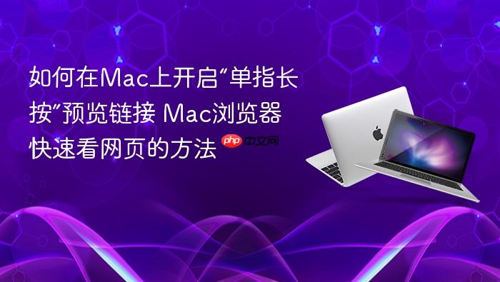 如何在mac上开启“单指长按”预览链接 mac浏览器快速看网页的方法