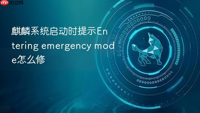 麒麟系统启动时提示entering emergency mode怎么修