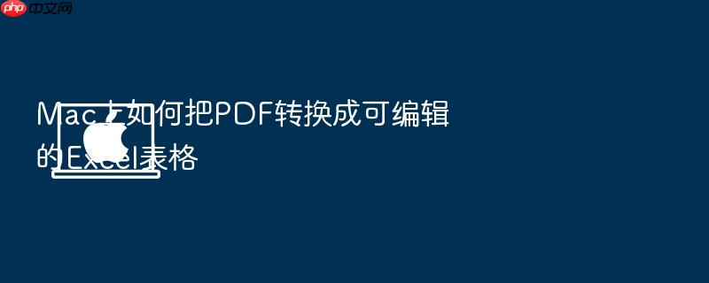 mac上如何把pdf转换成可编辑的excel表格