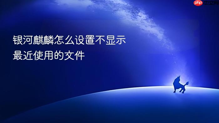 银河麒麟怎么设置不显示最近使用的文件