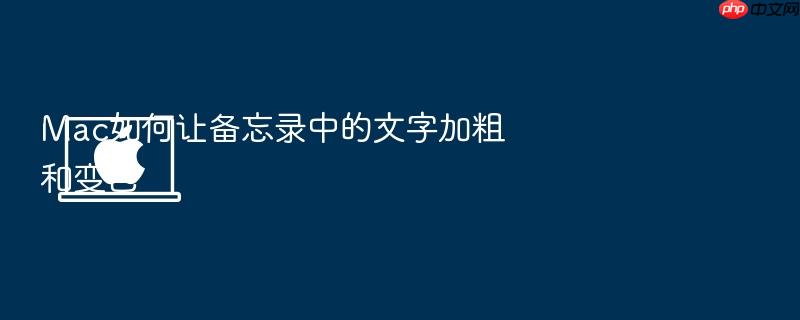 mac如何让备忘录中的文字加粗和变色