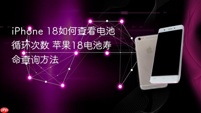 iphone 18如何查看电池循环次数 苹果18电池寿命查询方法