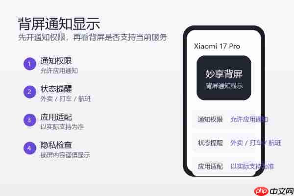 小米17 Pro背屏怎么显示通知？消息提醒设置方法整理