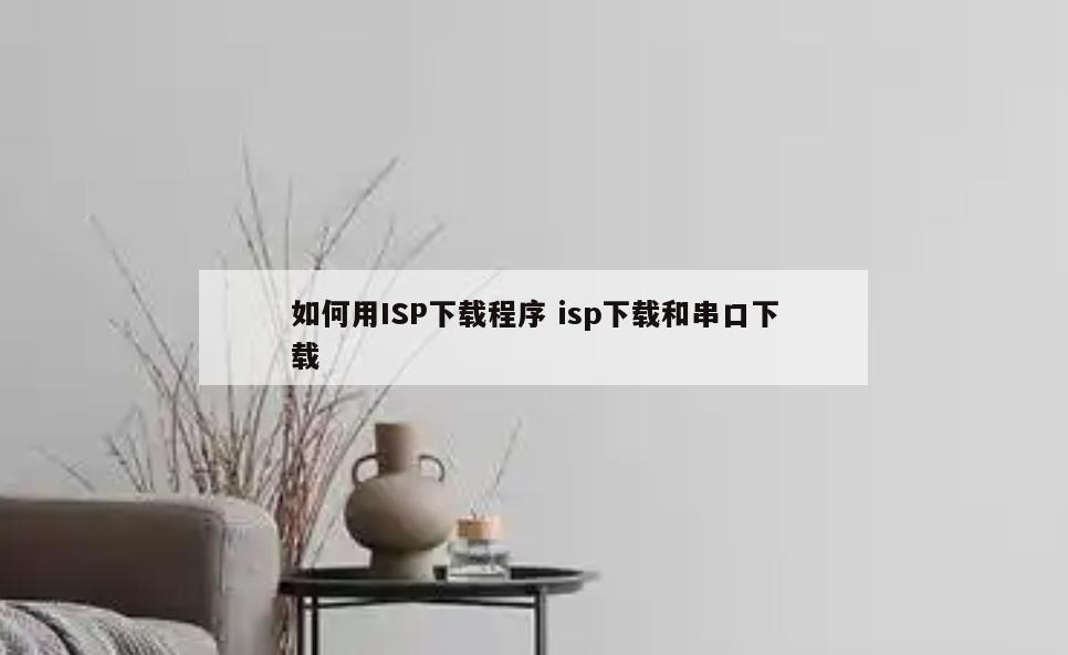 如何用ISP下载程序 isp下载和串口下载