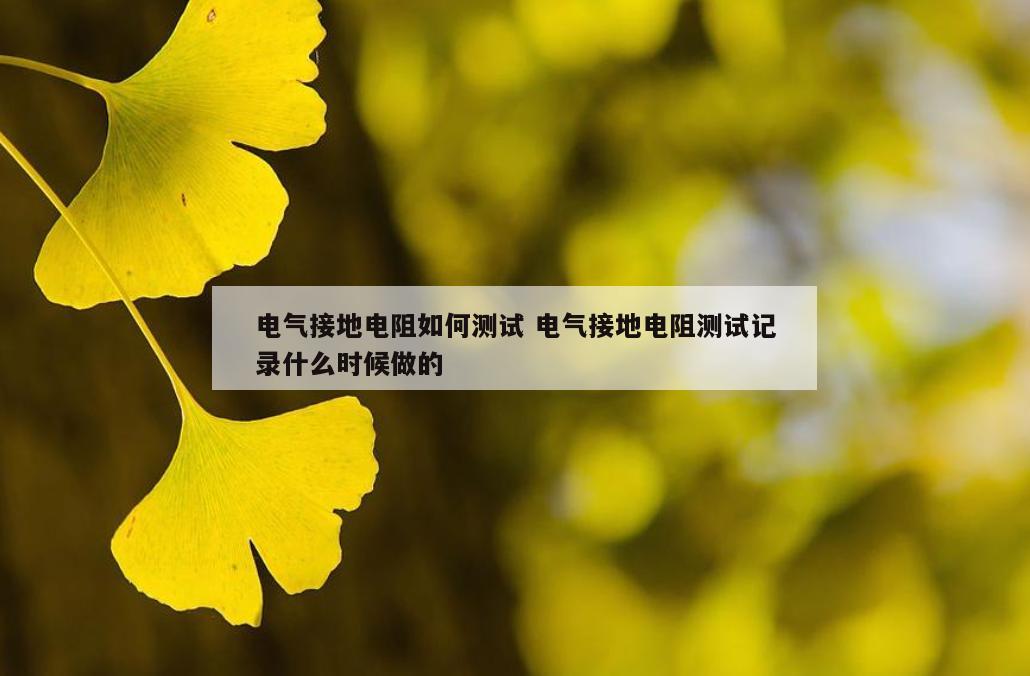 电气接地电阻如何测试 电气接地电阻测试记录什么时候做的