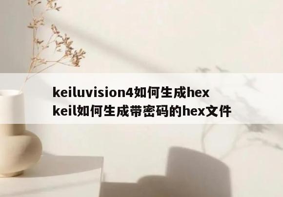 keiluvision4如何生成hex keil如何生成带密码的hex文件