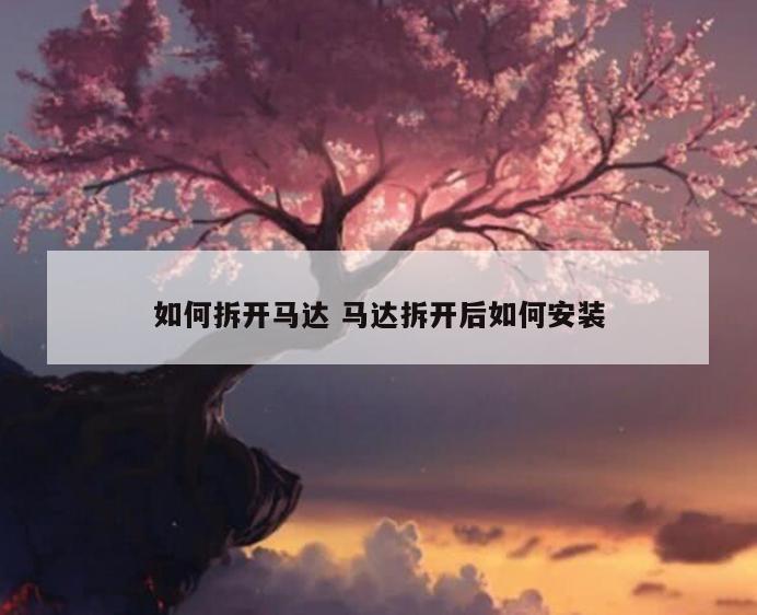 如何拆开马达 马达拆开后如何安装