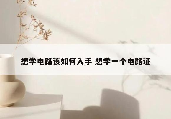 想学电路该如何入手 想学一个电路证