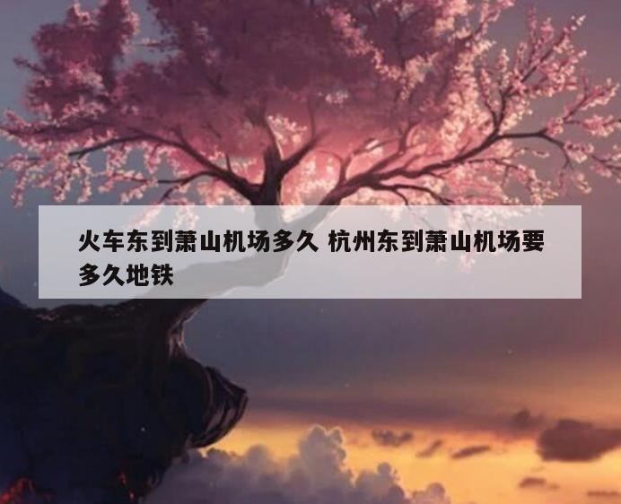 火车东到萧山机场多久 杭州东到萧山机场要多久地铁