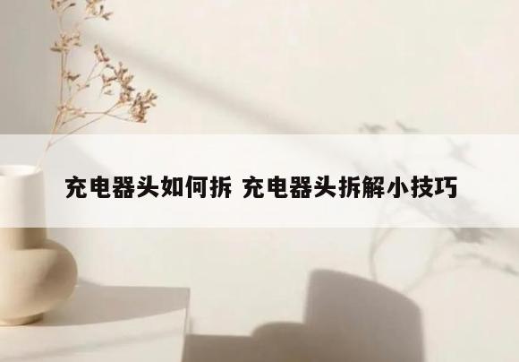 充电器头如何拆 充电器头拆解小技巧