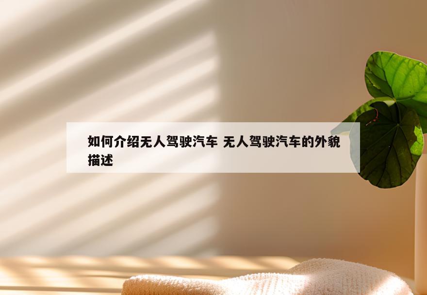 如何介绍无人驾驶汽车 无人驾驶汽车的外貌描述