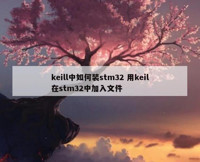 keill中如何装stm32 用keil在stm32中加入文件