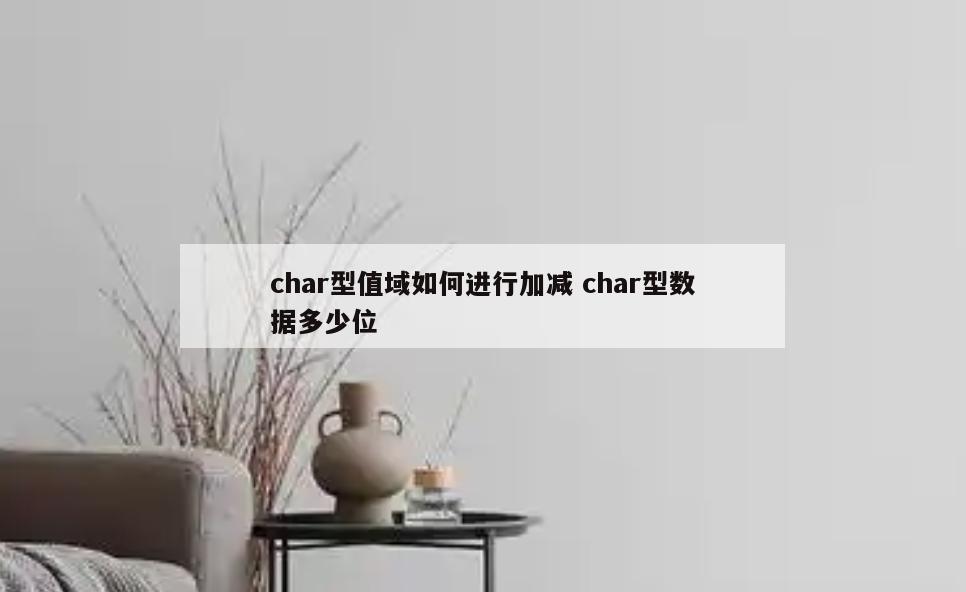 char型值域如何进行加减 char型数据多少位