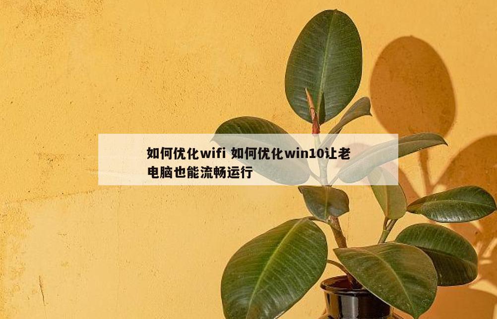 如何优化wifi 如何优化win10让老电脑也能流畅运行