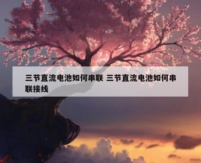 三节直流电池如何串联 三节直流电池如何串联接线