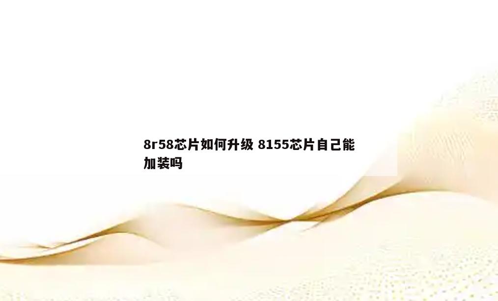8r58芯片如何升级 8155芯片自己能加装吗