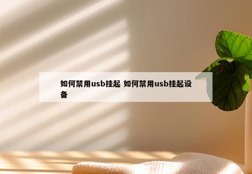 如何禁用usb挂起 如何禁用usb挂起设备