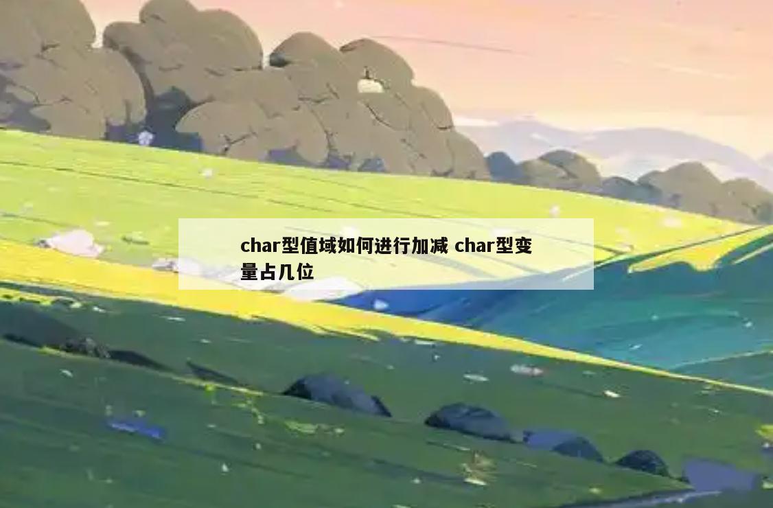 char型值域如何进行加减 char型变量占几位