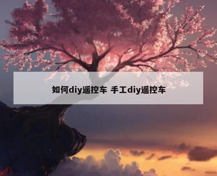 如何diy遥控车 手工diy遥控车