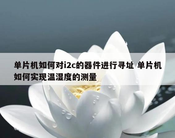 单片机如何对i2c的器件进行寻址 单片机如何实现温湿度的测量